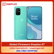 DHL Free Global Firmware Oneplus 8T SmartPhone 6.55 inch 120Hz Fluid AMOLED Snapdragon 865 Octa Core 65W Warp Charge Android 11