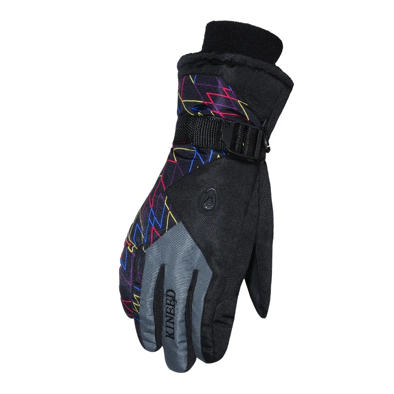 Gray(Men) Men Ski Gloves Waterproof Winter Warm Gloves Unisex Windproof Snowmobile Snowboard Gloves Motorcycle Riding Snow Mitten - Color: Gray(Men)