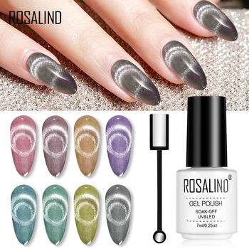 

ROSALIND Nail Magnetic Gel Polish Glitter 9D Crystal Cat Eye Magnet Set Nail Gel Soak Off UV LED Nail Art Design Hybrid Varnish