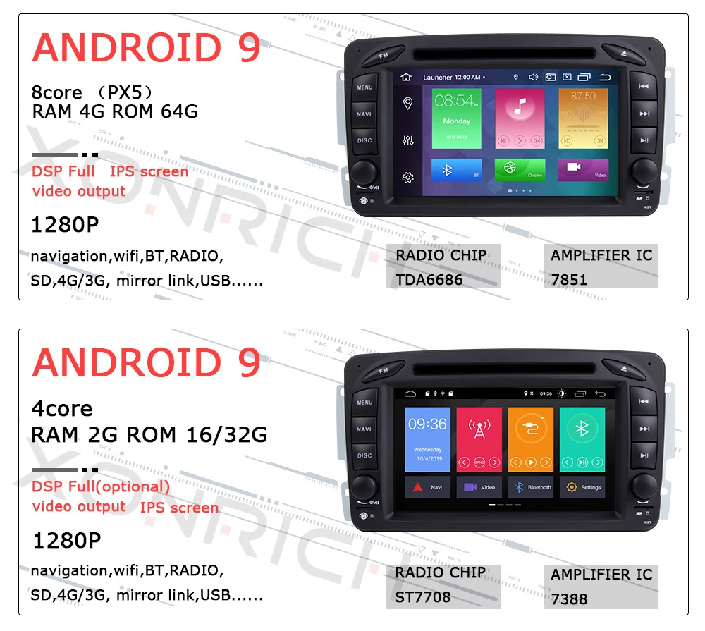 Ips DSP4G 2 Din Android 9,0 автомобильный Радио dvd-плеер для Mercedes/Benz/W209/W203/W168/M/ML/W168/W463/Viano/W639/Vito/Vaneo Mutimedia
