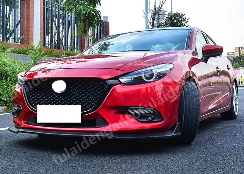 Для Mazda 3 Axela sedan- глянцевый черный сотовый бампер сетка решетка гриль украшение с серебряным значком авто аксессуары