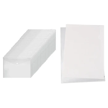 

30 Pcs Poly Envelope Folder with Snap Button Closure,A4 Letter & 40PCS L-Type Plastic Folder