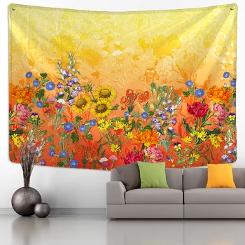 

Mandala Flower Tapestry Wall Hanging Flower Psychedelic Tapestry Bohemian Wall Hanging Decor for Living Room Bedroom Plant Print