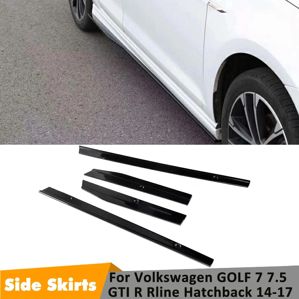 Боковые юбки из АБС/углеродного волокна удлинители для Volkswagen GOLF 7 5 GTI R Rline 2014 2017 4