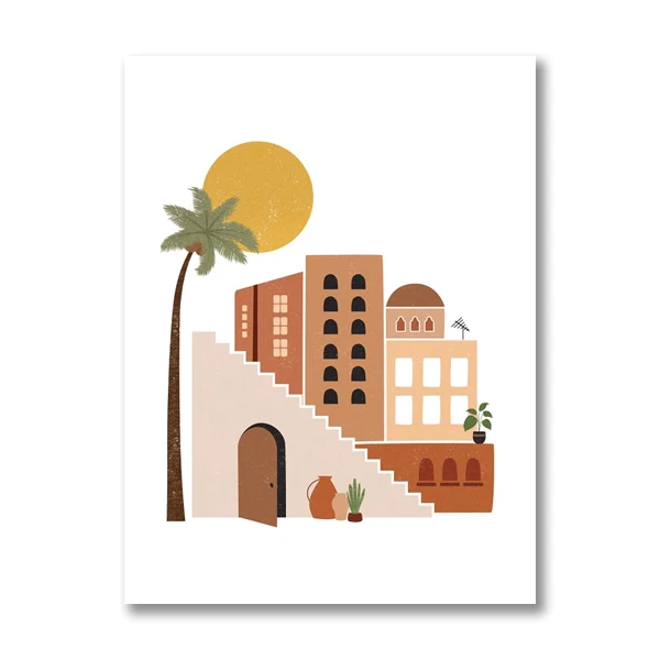 Boho-Abstract-Woman-Plants-Prints-Terracotta-Rainbow-Landscape-Burnt-Orange-Painting-Gallery-Wall-Art-Pictures-Living (4)