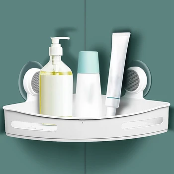 

Suction Corner Shower Caddy Bathroom Shower Shelf Storage Basket Wall Mounted Organizer for Kitchen & Bathroom