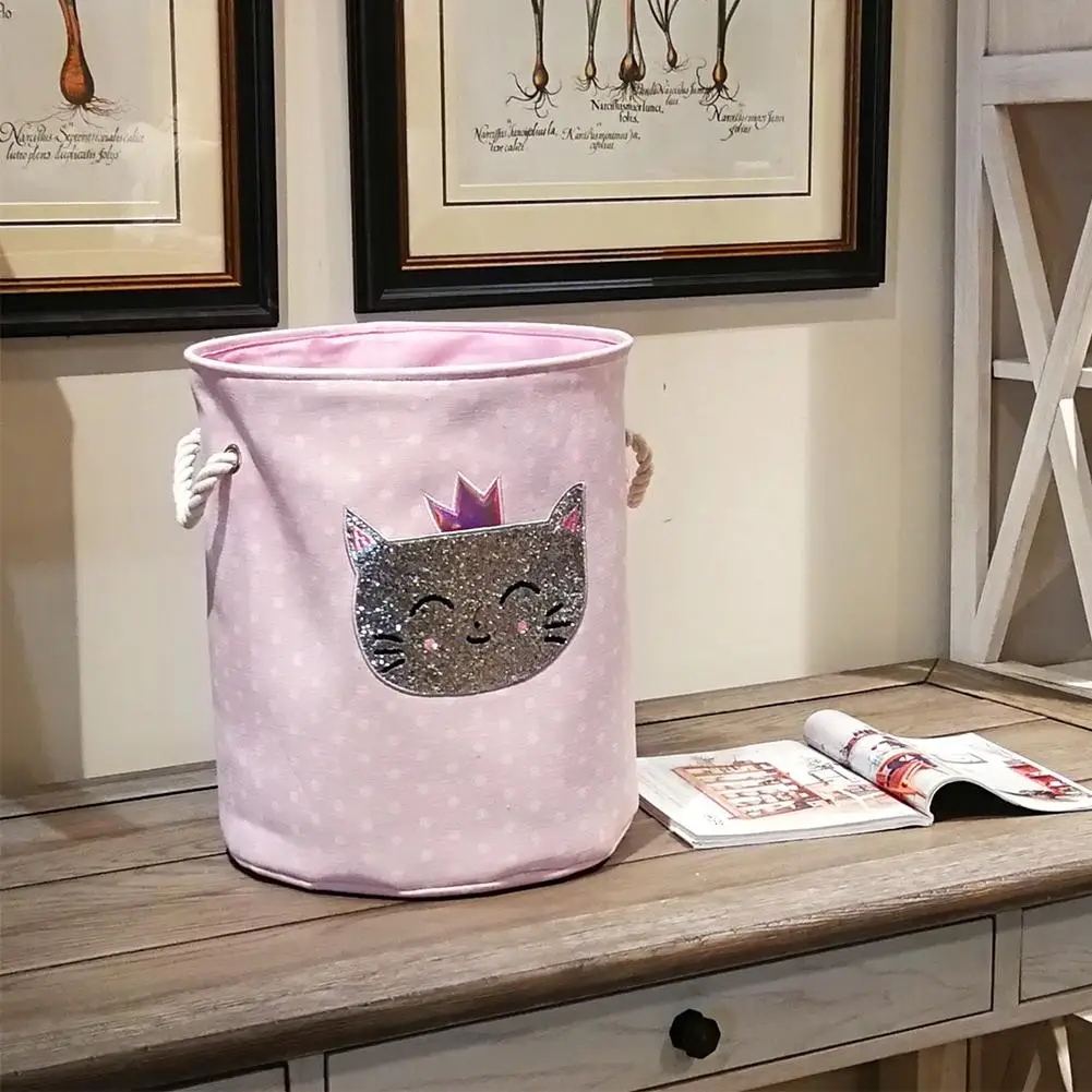 

Cartoon Canvas Foldable Laundry Basket For Dirty Clothes Toys Canvas Storage Large Baskets Kids Baby Home Washing Organizer Bag