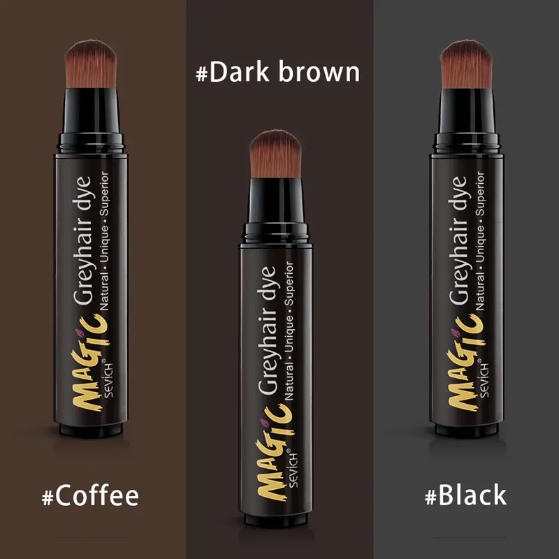 

Sevich 20ml Disposable Hair Dye Pen Cover Hair Gray Root 3 Colors Fast Dyeing Agent Modified Stick Dark Brown Temporary Hair Dye