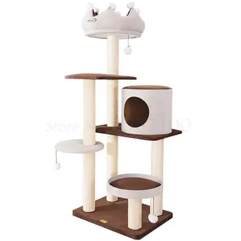 

Crown cat climbing frame large sisal pillar cat grinding claw cat nest cat tree cat frame one SF