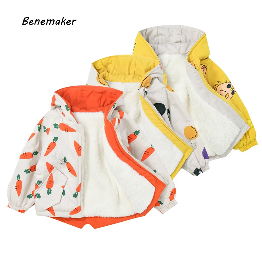 Benemaker/зимняя куртка для мальчиков и девочек Детская ветровка Детские теплые