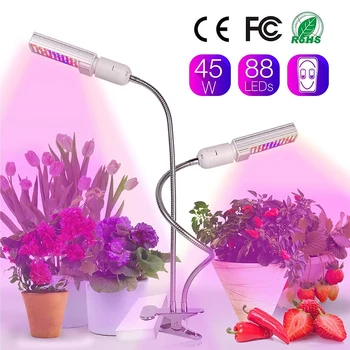 

30W LED Growth Light Plant Light Full Spectrum Auto On/Off 3/6/12H Timer 5-level dimmable Clip-on table lamp for indoor plants
