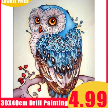 

DIY 5D Diamond Painting Kit Full Square Drill Diamond Owl Embroidery Rhinestone Cross Stitch Arts Craft Supply Home Wall Decor