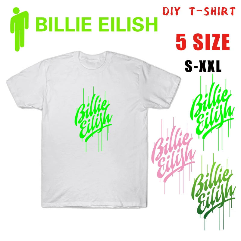 

American Pop Singer Billie Eilish T Shirt Cool Design Fashion Tops Unisex Cotton Casual Funny T Shirt for Men and Women Top Tee