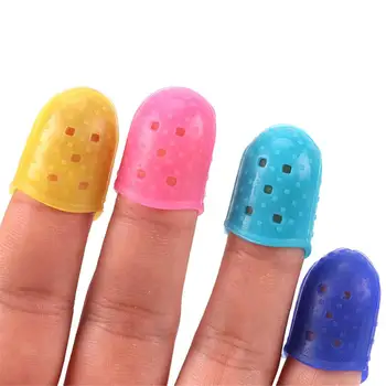 

4Pcs Flexible Fingertip Protectors Left Hand Against the Press Sore Finger Ballad Silicone for Guitar Player Practice Exerciser