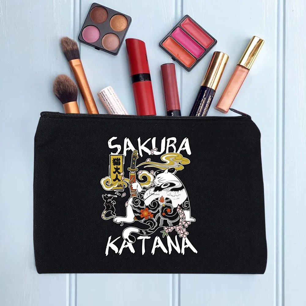 Casual Women's Cosmetic Bag Zipper Makeup Bag Female Handbags Black Pencil Cases Female Cosmetic Cases