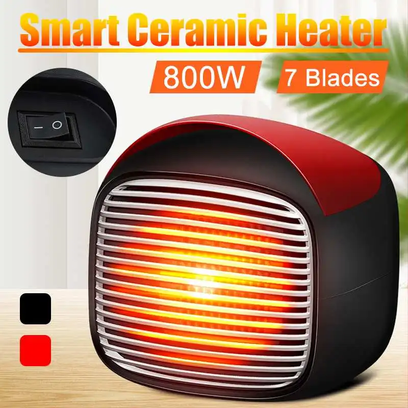 

Mini Portable Electric Heater Desktop Heating Warm Cold Air Fan 800W Portable Home Heater Handy Warmer Fan US/EU Plug