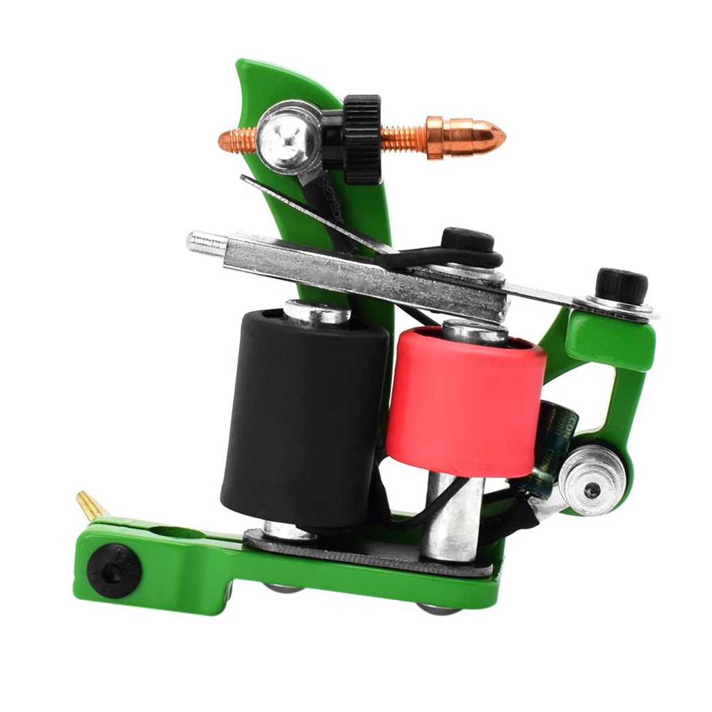Aluminum Alloy 10 Wraps Coils Tattoo Machine Gun For Liner Shader Green