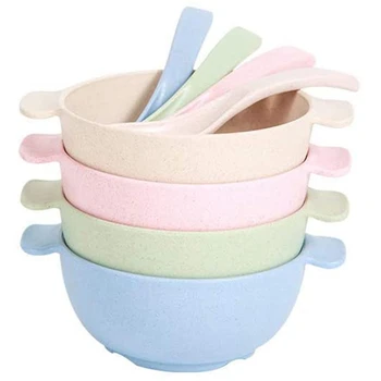 

Unbreakable Kids Bowls -Microwave Dishwasher Safe-Wheat Straw Snack Bowl Sets for Kids/Toddler/Children/Baby Feeding