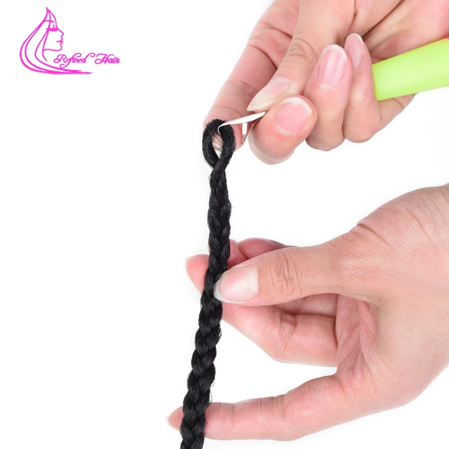 Рафинированный Средний ящик Вязание косичками Наращивание волос 22 пряди Омбре