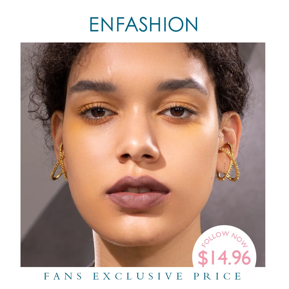 

ENFASHION Punk Spike X Shape Ear Cuff Clip On Earrings For Women Gold Color Geometric Earings Without Piercing Jewelry E191146