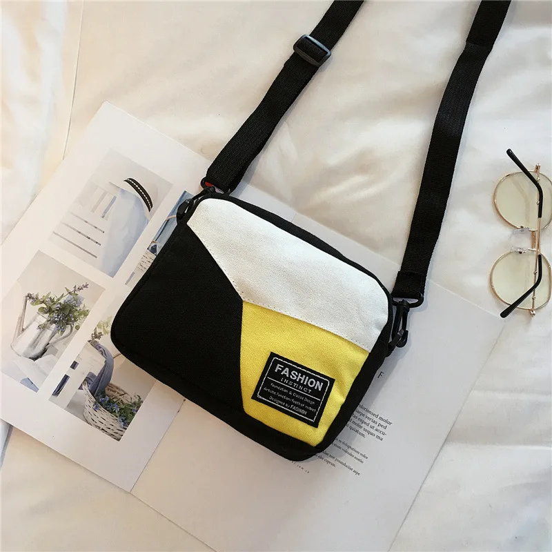

INS Super Fire Spring And Summer Mixed Colors Canvas Bag Versatile Mini harajuku bao Shoulder Oblique WOMEN'S Bag Versatile