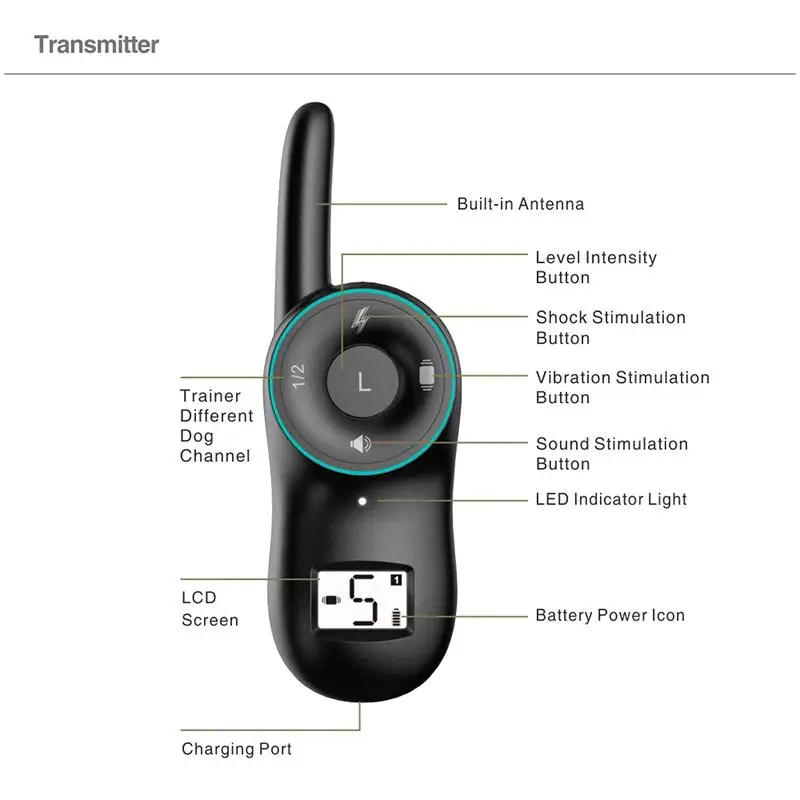 New Electric Dog Training Collars IP67 Waterproof Rechargeable Dog Collar With 400m Remote Control Receiver Pet Training Collars12