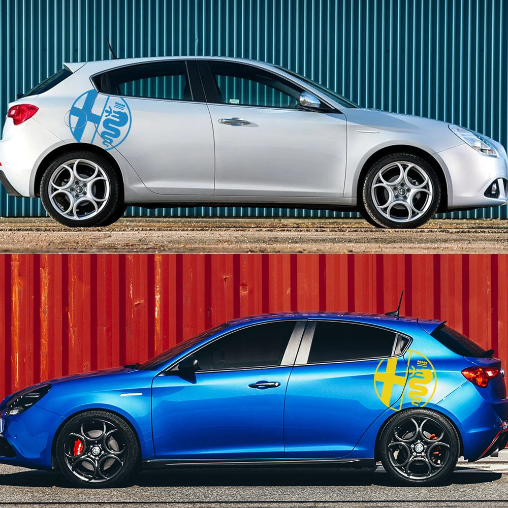 2 шт. наклейки на боковые двери автомобиля для Alfa Romeo MiTo Giulia Giulietta 147 156 159 166