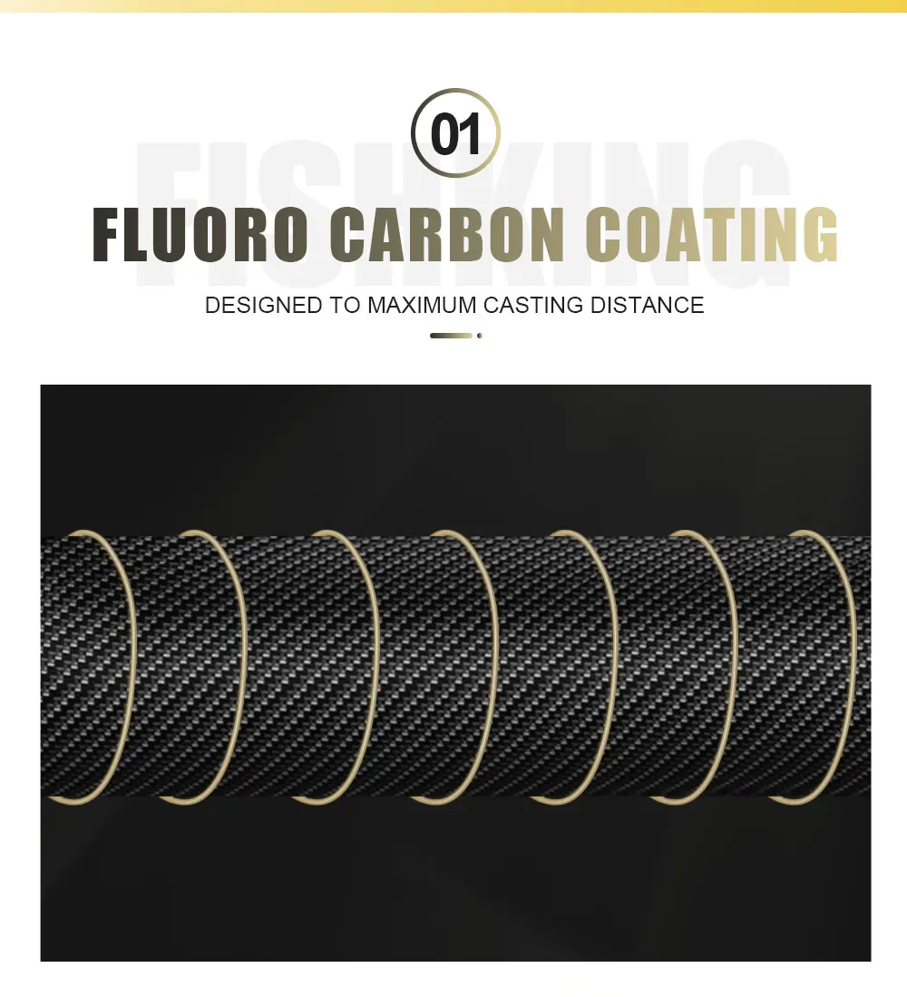 FTK 300M Carbon Faser Beschichtung Angelschnur 0,14-0,5mm 4,13 LB-34,32 LB Monofilament Fluorkohlenstoff Linie Zubehör – Detail 8