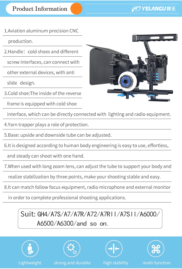 gaiola para câmera sony gh4 gh5 gh5s