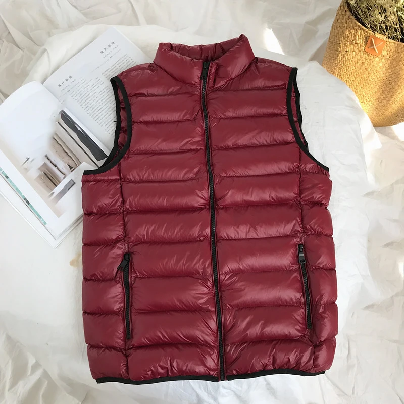 Мужской зимний жилет с воротником-стойкой без рукавов с подкладкой на молнии куртка размера плюс жилет