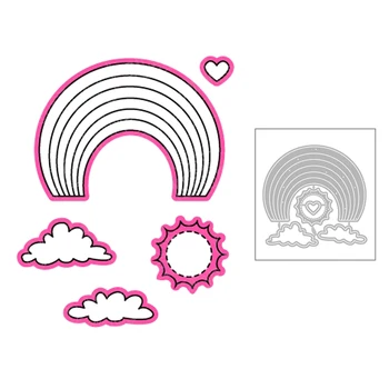 

2020 New Rainbow Layering Metal Cutting Dies For DIY Embossing Sun and Cloud Decoration Greeting Card Album Scrapbooking Making