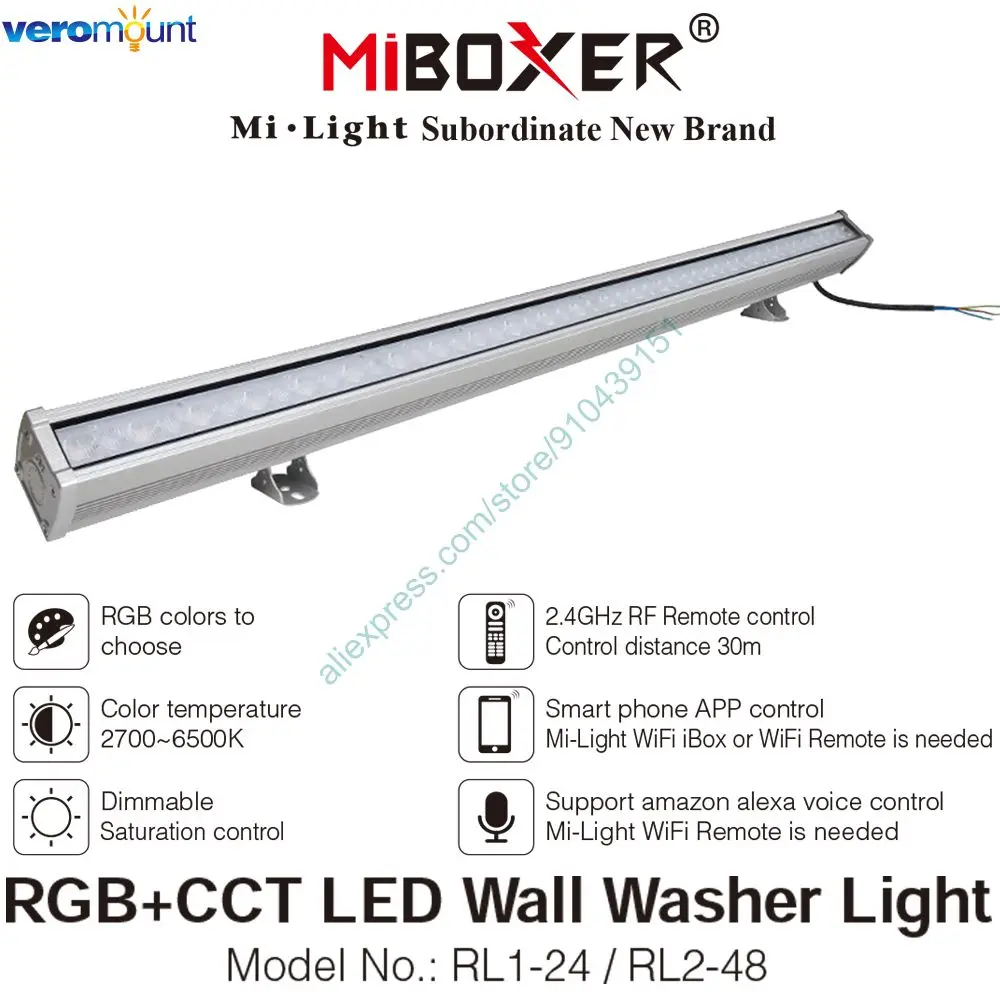 Светодиодный светильник MiBoxer RGB + CCT для настенной стиральной машины Женский 24 Вт 48