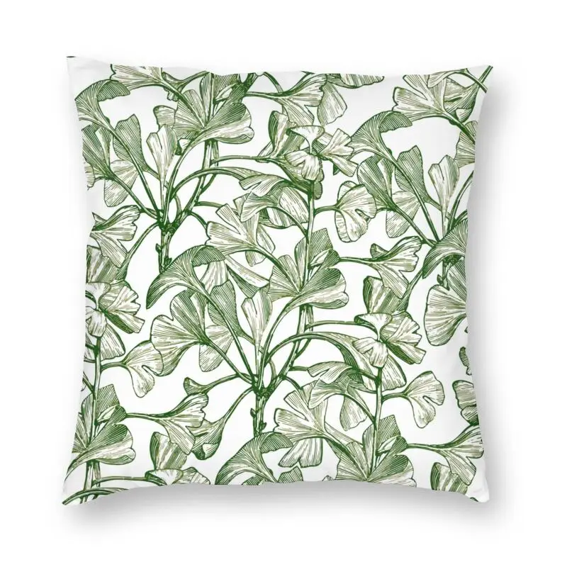 

Vintage Green Leaves Botanical Pattern Cushion Covers Sofa Home Decorative Tropical Plants Square Throw Pillow Cover 40x40cm