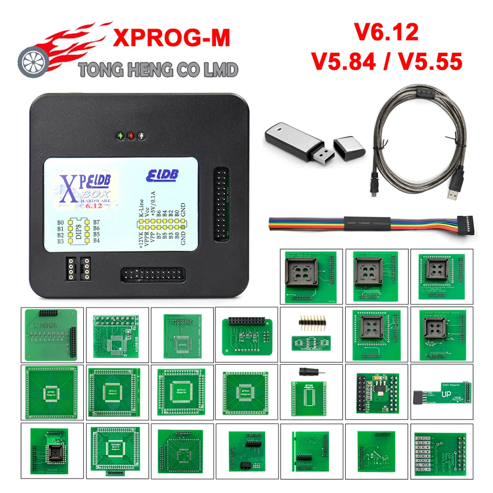 car battery tester Newest XPROG-M V6.12 Add New Authorization V5.55 V5.84 X-PROG M Metal Box XPROG ECU Programmer Tool X Prog M V6.12 Full Adapters car battery analyzer