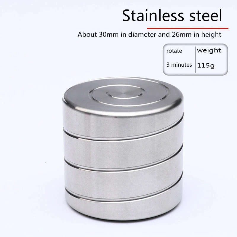 Small stainless stee Настольная игрушка для снятия стресса, алюминиевый сплав, декомпрессия, гипноз, вращающийся гироскоп, отпечаток пальца взрослого, игрушка, кинетический квадратный металлический Спиннер, 1 шт - Цвет: Small stainless stee