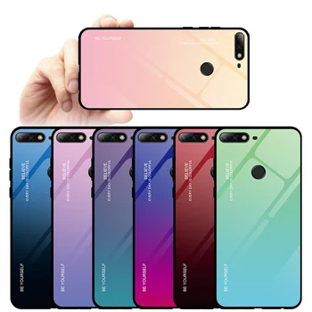 

Tempered Glass Case for Huawei Honor 9 20 Lite 10i 20i Note 10 View 20 Gradient Cover for Honor 10 Light 8X Max 8A 7C 7A