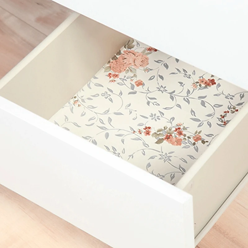 

Wardrobe Cabinet Cupboard Paper Mat Antibacterial Drawer Non-Slip Moisture Mildew Pad Sticker Table Drawer Cabinet Shelf Liners