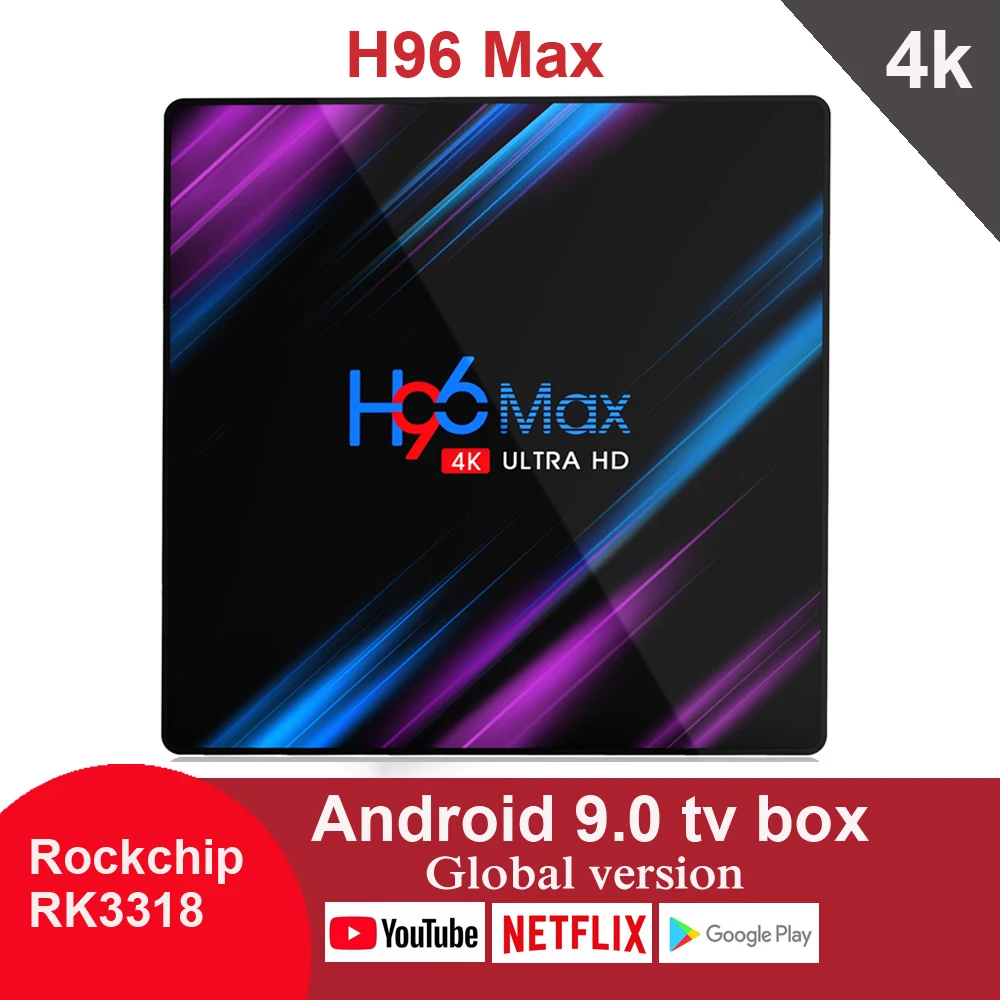 H96 MAX RK3318 Smart Android 9 0 TV Box 4 ГБ 32 64 Гб медиаплеер 4K Google голосовой помощник Netflix Youtube H96MAX