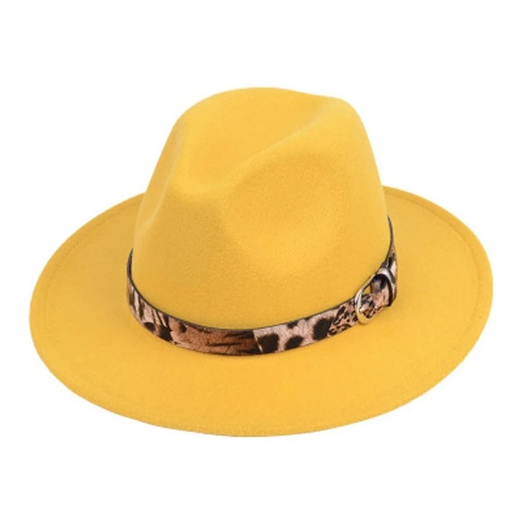 Новые модные женские туфли Для мужчин шляпа с широкими полями Outback шляпа Панама джазовая, шляпа фетровая Шапки ковбойская шляпа цвет: черный, синий, красный, желтый цвета