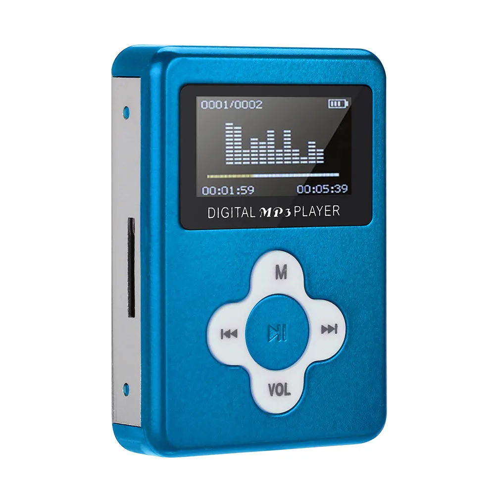 USB мини MP3 плеер ЖК-экран Поддержка 32 ГБ Micro SD TF карта Мини ЖК-экран металлический чехол 3,5 мм стерео разъем