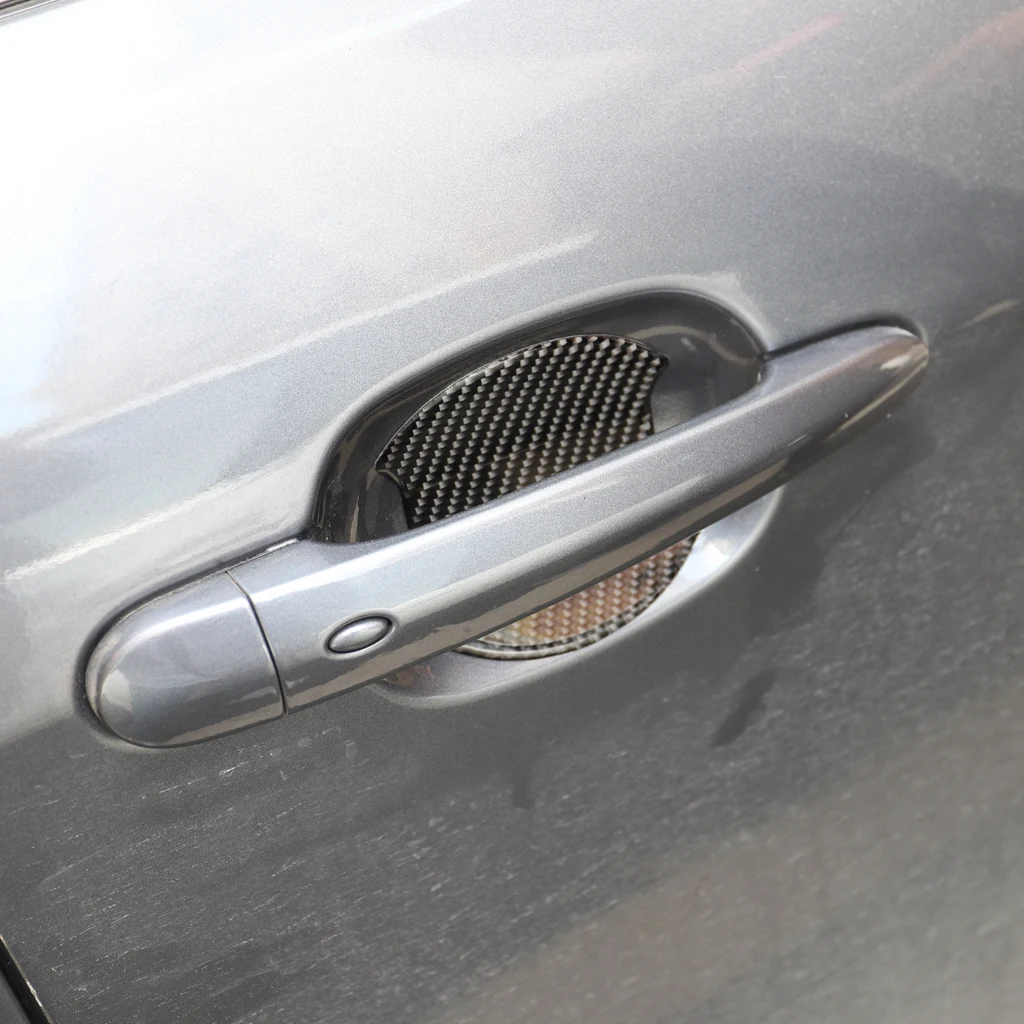 Автомобильный Стайлинг из настоящего углеродного волокна, автомобильная дверная ручка, накладка на чашу, наклейка, автомобильная наклейка, универсальная для BMW F10 F11 F15 E36 E46 E39 X1 X4 X3