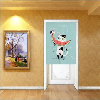 

Cotton Linen Doorway Curtain For Kitchen Home Decoration Cartoon Elephant Deer Curtains Occlusion
