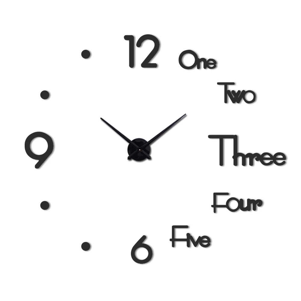 2021 new real metal 3d diy acrylic mirror wall clock watch clocks home decoration modern