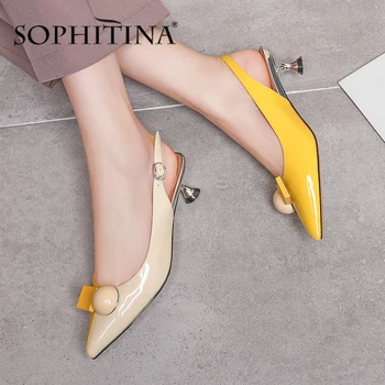

SOPHITINA Shoes Woman Banquet Bigh Heels Fashion Color Matching Pointed Toe Decorative Non-Slip Pumps Comfortable Shoes MO481