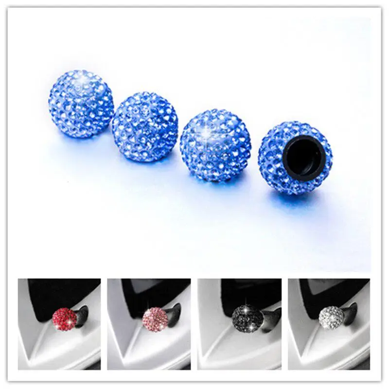 

4 PCS/Set Crystal Diamond Car Wheel Tires Valves Tyre Stem Caps Car Tire Valve Stem Caps Theftproof Valve Caps Airtight Cover