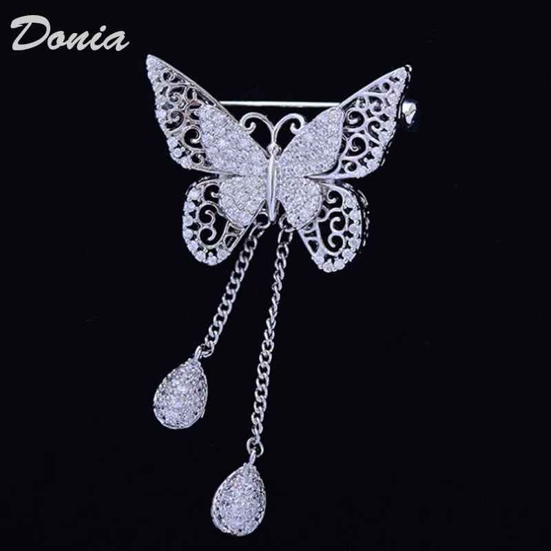 

Donia jewelry Luxe merk dame vlinder bruiloft broche sieraden perfecte aaa kubieke zirkoon sjaal broche dame bruidsaccessoires