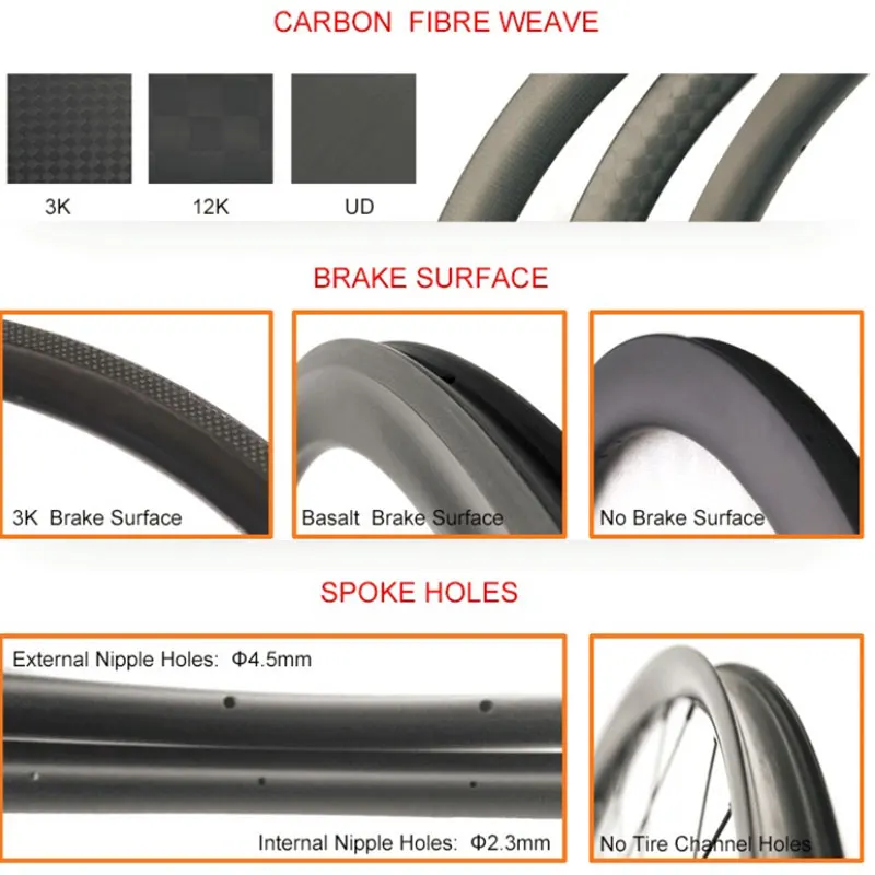 УГЛЕРОДНЫЙ шоссейный велосипед диски 700C трубчатый изготовленные на заказ углерод Ободы велосипедных колес 24 30; большие размеры 35-38-45 50 55 60 75 80 88 90 мм Глубина диски
