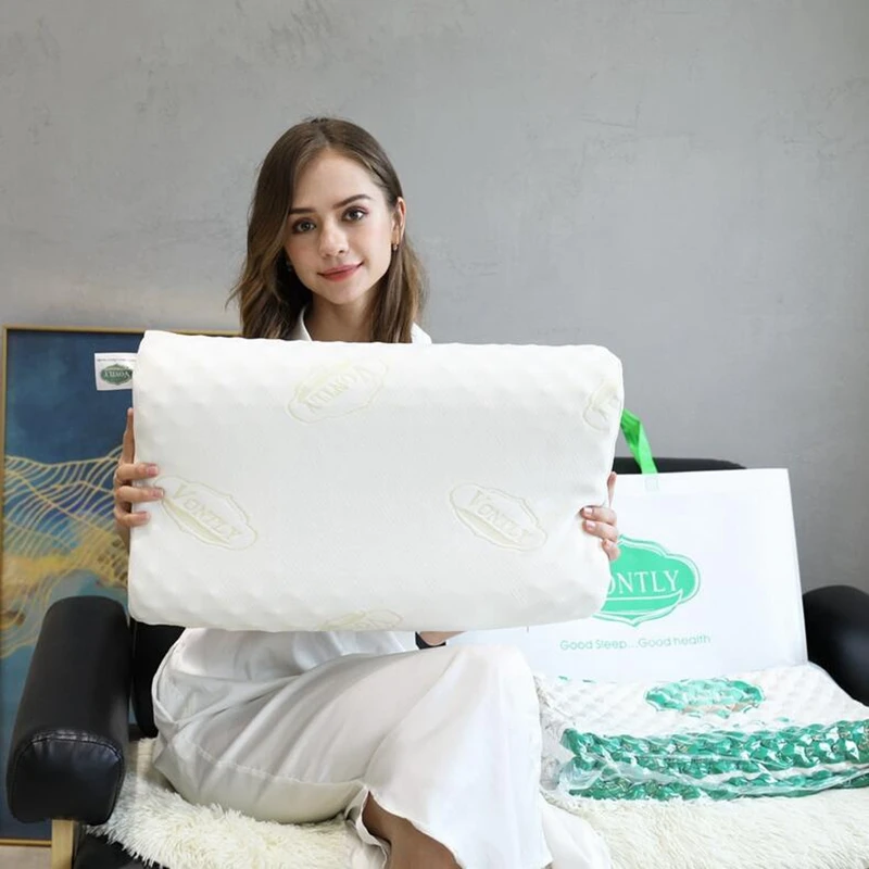 

Natural Latex Massage Pillow Wolf Teeth Particles Peanut Beauty Pillow Student Memory Pillow Bread Cartoon Pillow