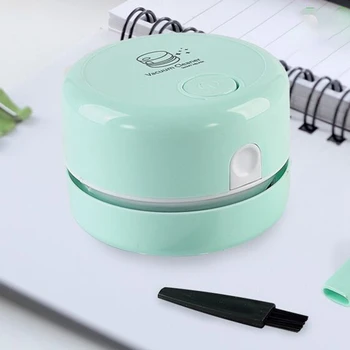 

Desktop Vacuum Cleaner, Mini Table Dust er, Handheld Cordless Tabletop Vacuum Cleaning for Keyboard School,Green