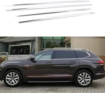 

4Pcs Fits for VW- Volkswagen- Atlas Teramont- 2018 2019 2020 Door Side Sills Molding Trims Protector - Silver